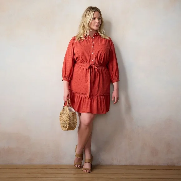 LC Lauren Conrad Rust Colored Dress | Size 4X - NWT - Picture 3 of 9